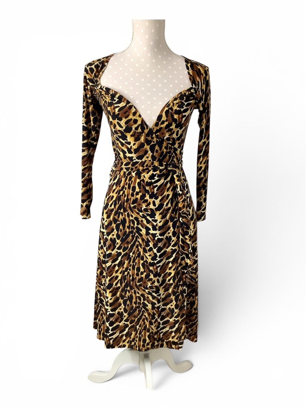 Norma Kamali Leopard Print Wrap Dress Size XS